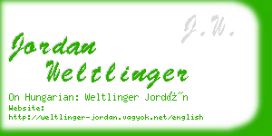 jordan weltlinger business card